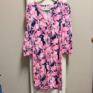 Lilly Pulitzer Pink and Navy Floral Dress -New with Tags